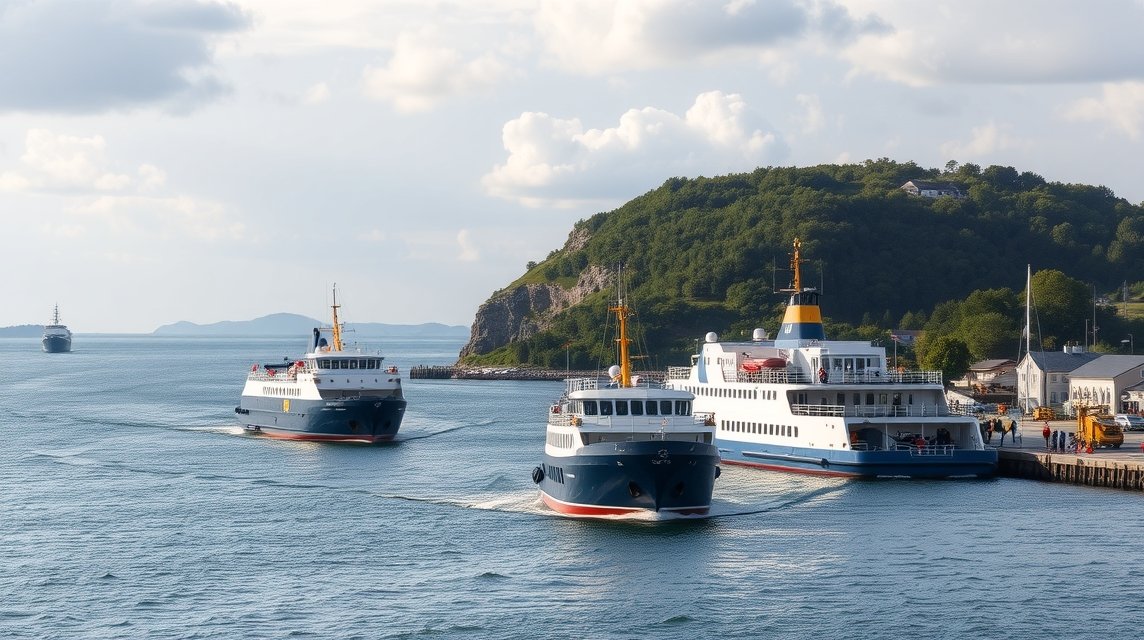 Kompok Kalundborgban a Samsø szigetére vezető úton