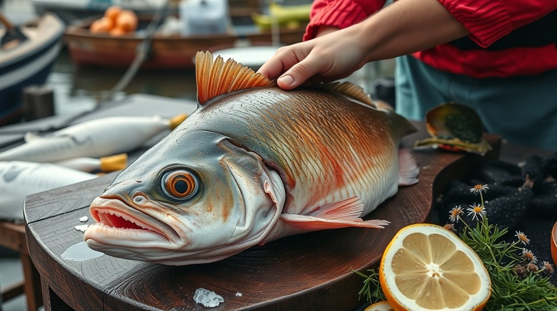 Friss lepényhal készítése Kerteminde kikötőjében