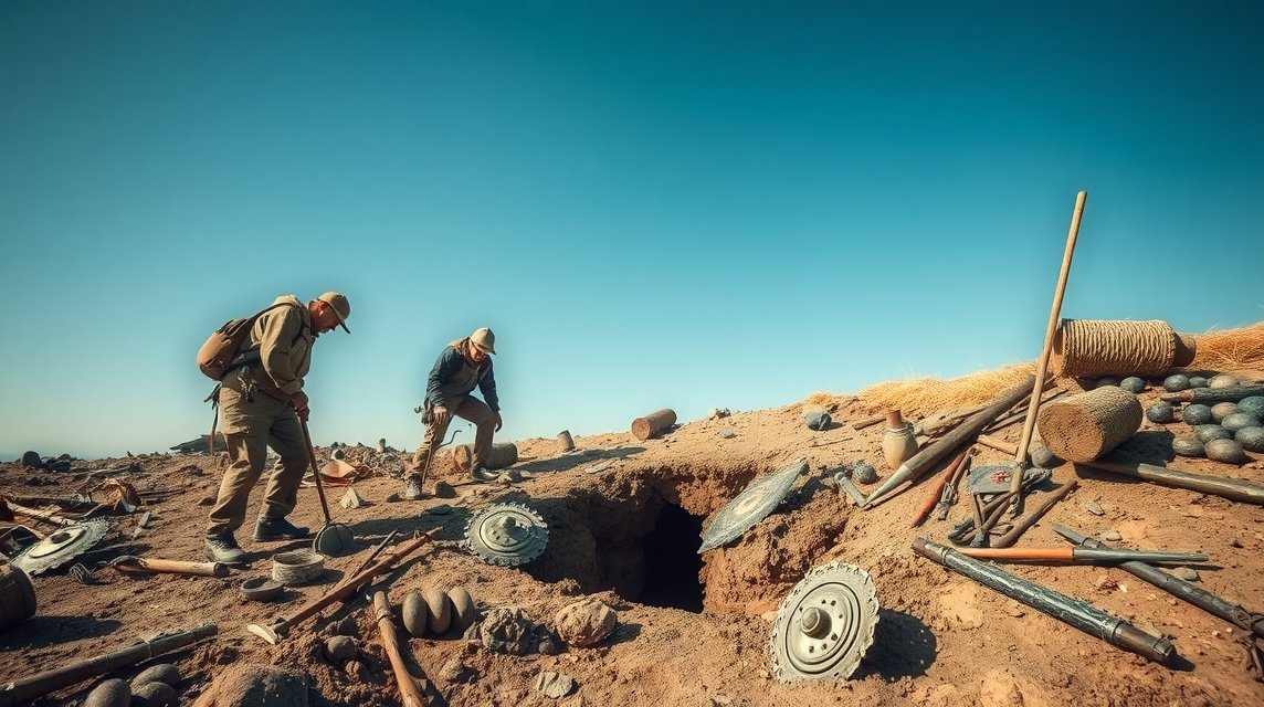 Régészek felfedező munkája Kertemindében viking sírnál