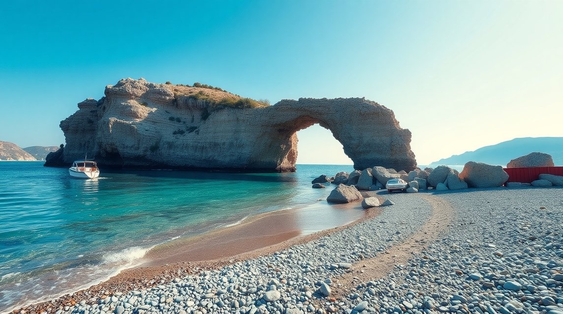 Lalaria Beach, Skiathos: lyukas szikla és türkiz víz, hajóval elérhető.