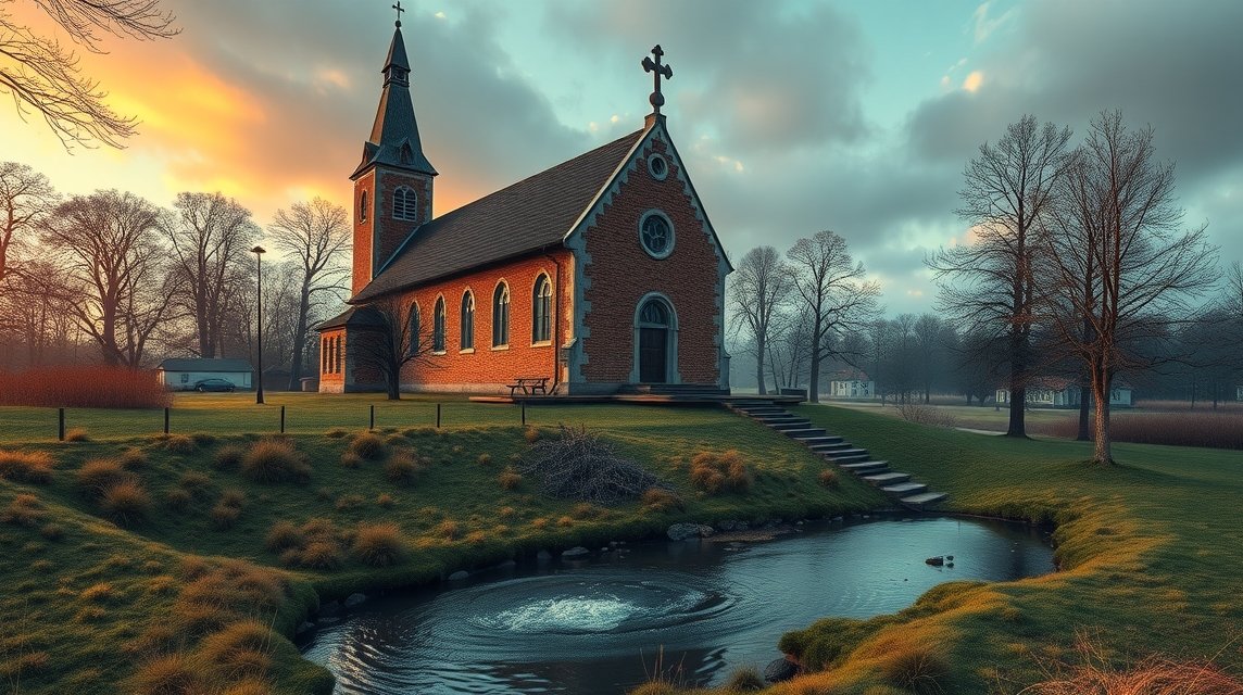 Lerup templom és a szent forrás Brovst környékén, Dánia