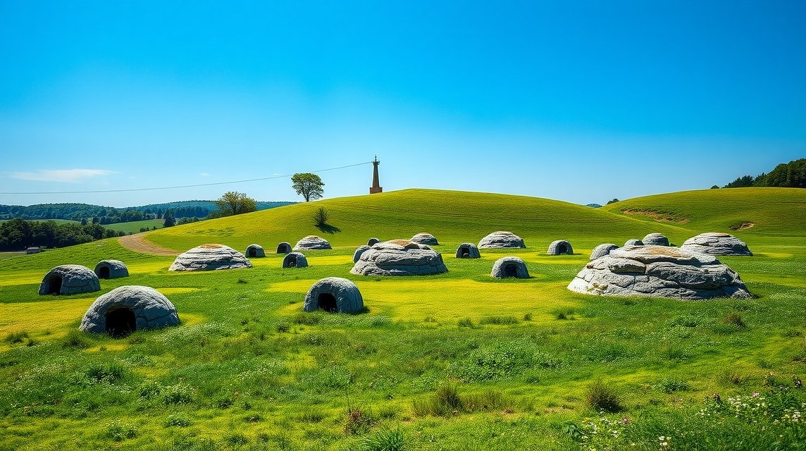Lindholm Høje viking temető Dánia zöld dombjai alatt