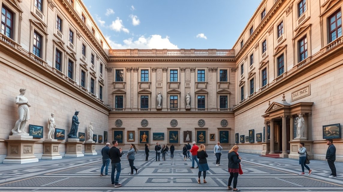 Coimbra látnivalók - Machado de Castro Nemzeti Múzeum 1 Machado de Castro Nemzeti Múzeum udvara látogatók között