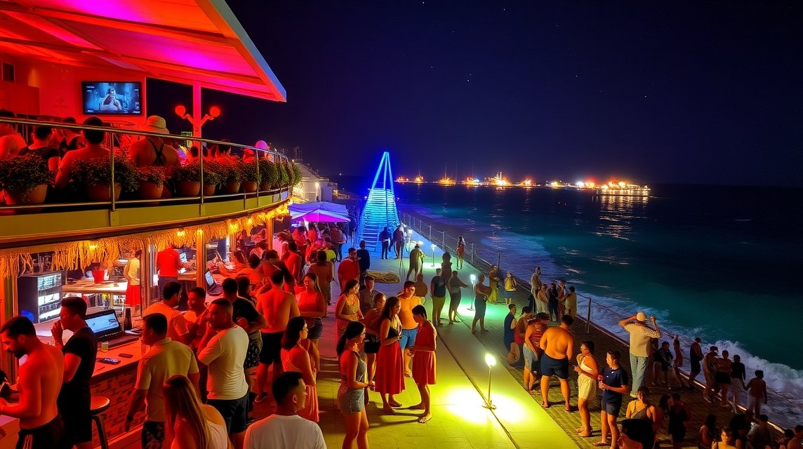 Pezsgő éjszakai élet Malia bulifővárosában Krétán