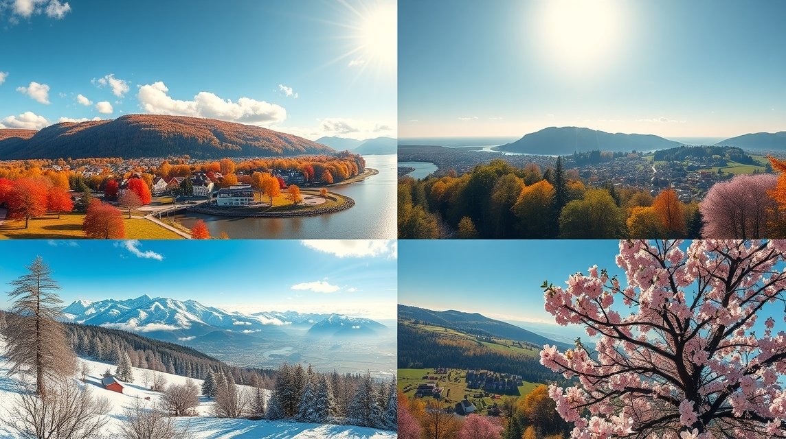 Gyönyörű őszi táj Møgeltønder környékén, napsütéssel és virágzó fákkal