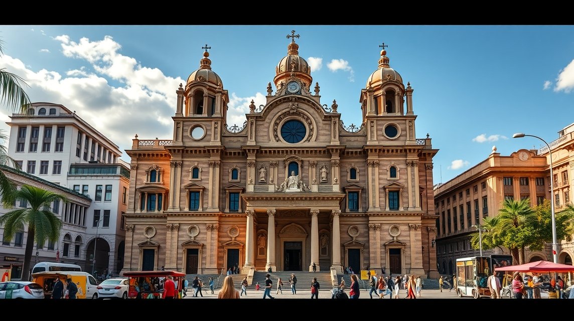Metropolitan Katedrális homlokzata Monterrey városában.
