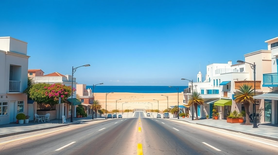 Nei Pori széles utcáin át vezető út a homokos tengerparthoz