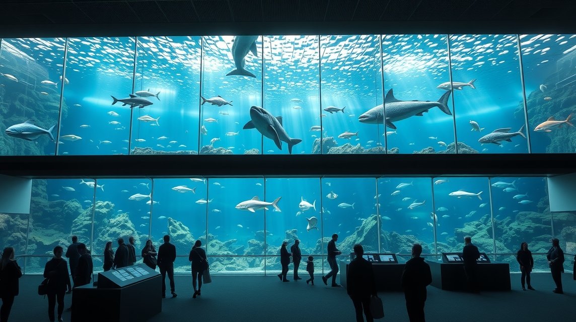 Hirtshals Nordsøen Oceanarium óriásakvárium és tengeri élővilág