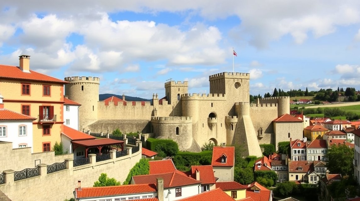 Óbidos középkori vára és a Pousada hotel épületei.