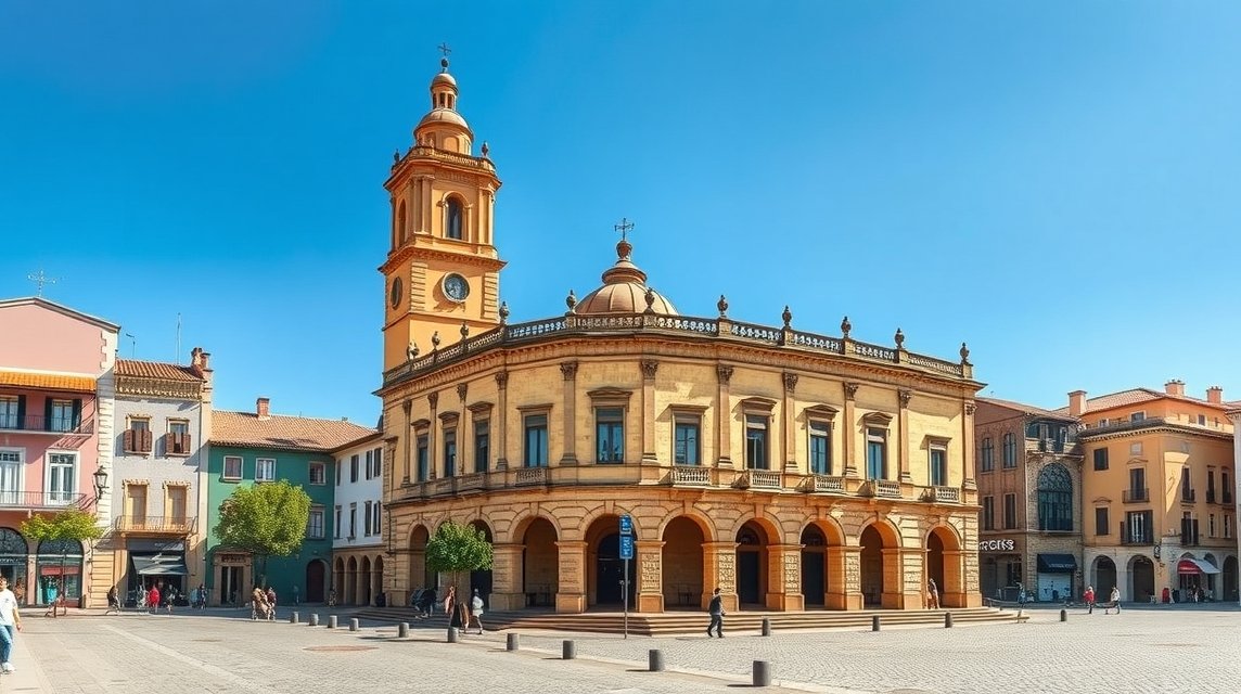 Pellengér (Pelourinho) a Castelo Branco főterén, Portugáliában.