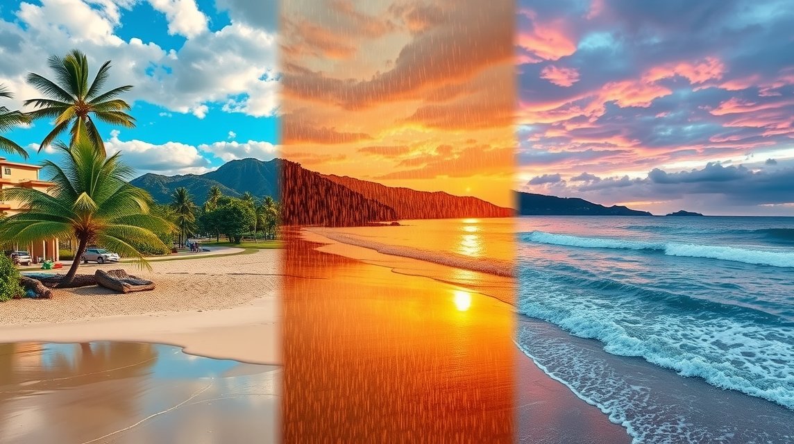 Puerto Vallarta különböző időjárási viszonyai és gyönyörű tájai