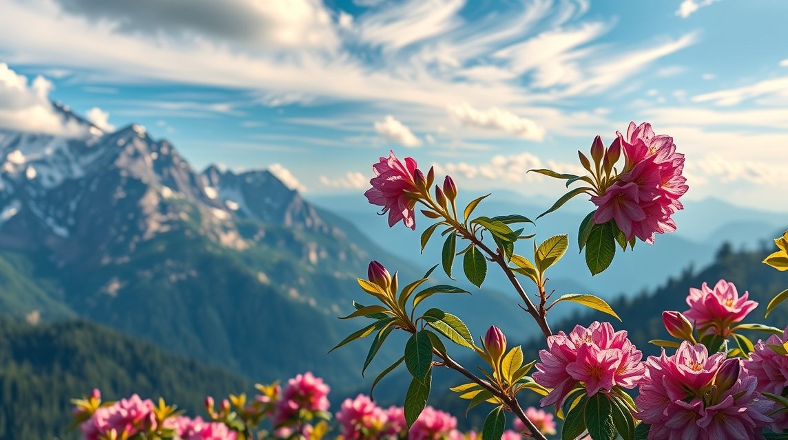 Rododendron virágzás a Radnai-havasok hegyvidékén