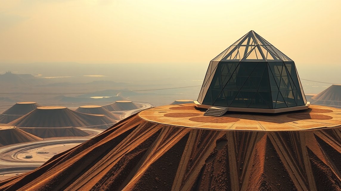 Kilátó a Saar-poligon bányászati meddőhányó tetején.