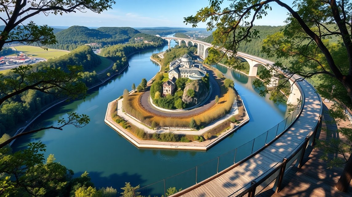 A lenyűgöző Saarschleife folyókanyarulat és lombkorona sétány látképe