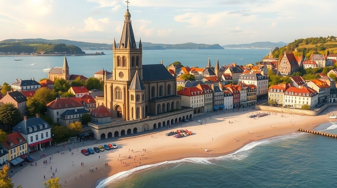 Panoráma Saint-Jean-de-Luz-ről a baszk tengerparton