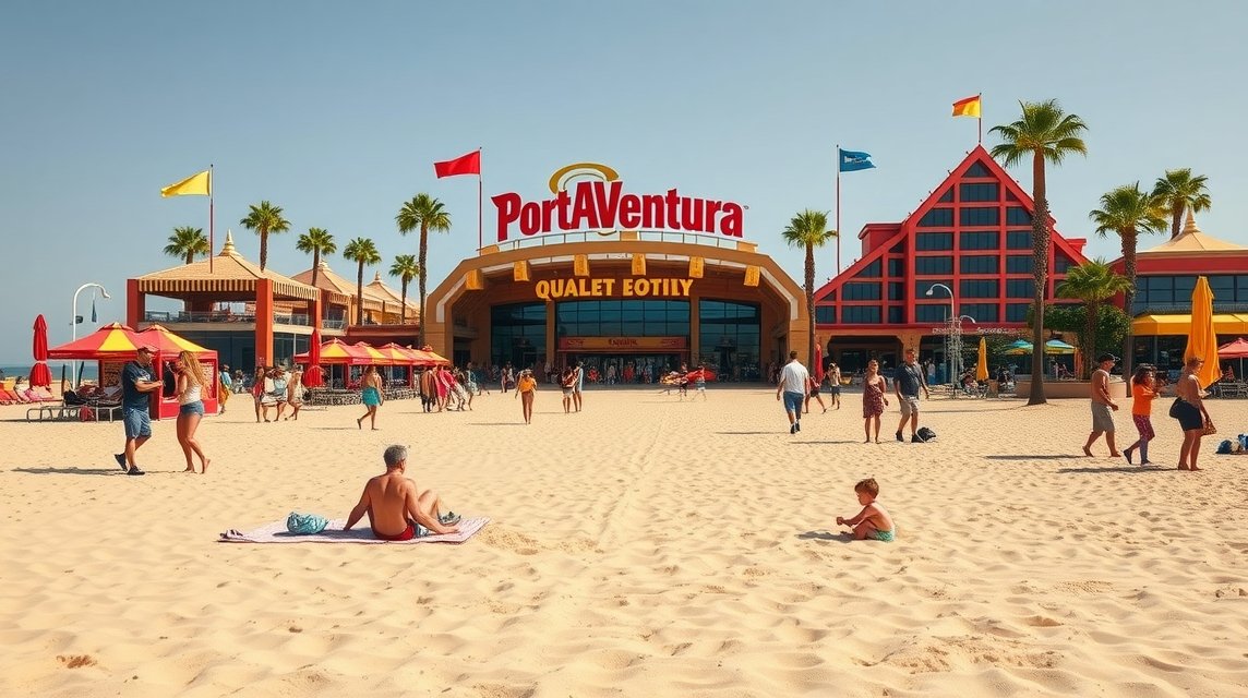 PortAventura vidámpark homokos tengerparti belépés Salouban