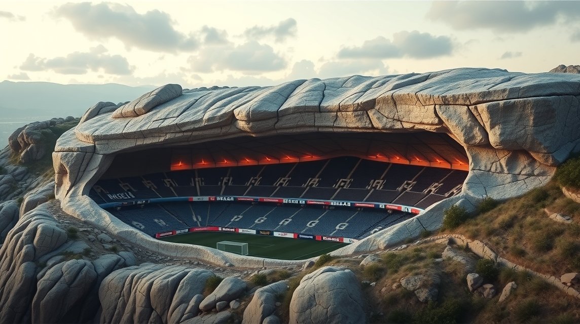 SC Braga stadionja a sziklában, lenyűgöző panorámával és fülrepesztő hangulattal
