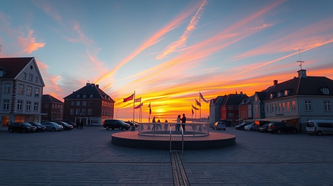 Naplemente Solnedgangspladsen téren Skagenben Dánia