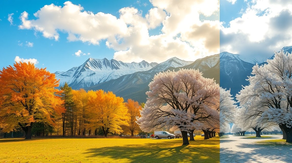 Őszi és téli táj Skive környékén, Dánia