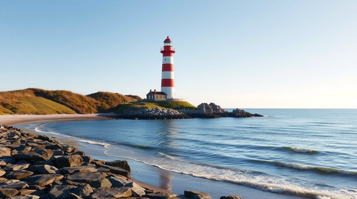 Strib világítótorony, Middelfart gyönyörű tengerpartján