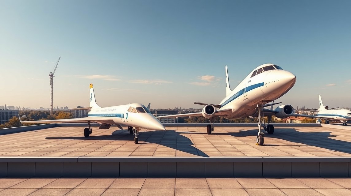 Concorde és Tu-144 a Technik Museum Sinsheim tetjén