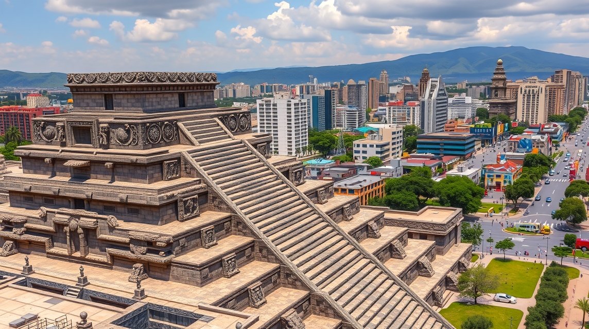 A Templo Mayor az azték romok Mexikóváros szívében