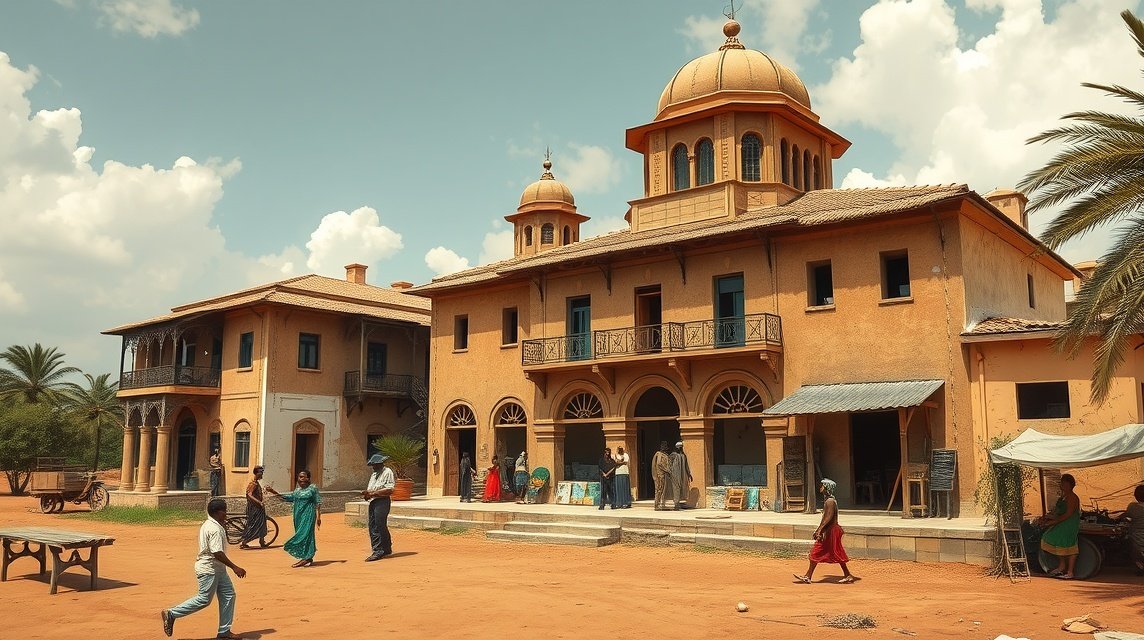 Történelmi épület Tibatiban, a német gyarmatosítás emlékével