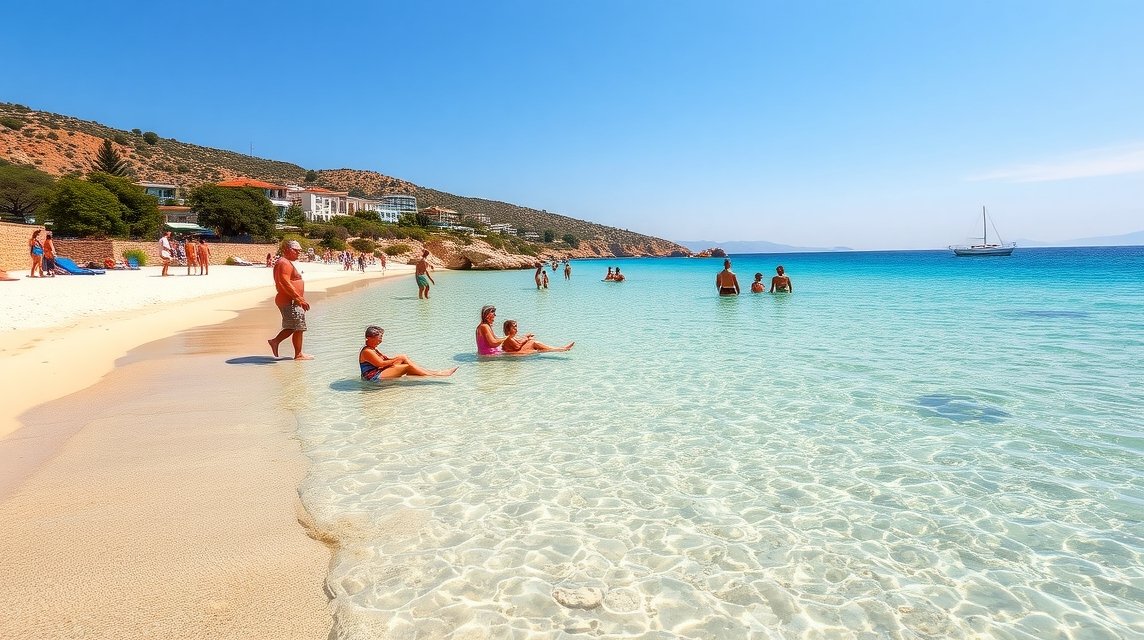 Tsilivi, Zakynthos: családi nyaralás sekély, kristálytiszta vízben