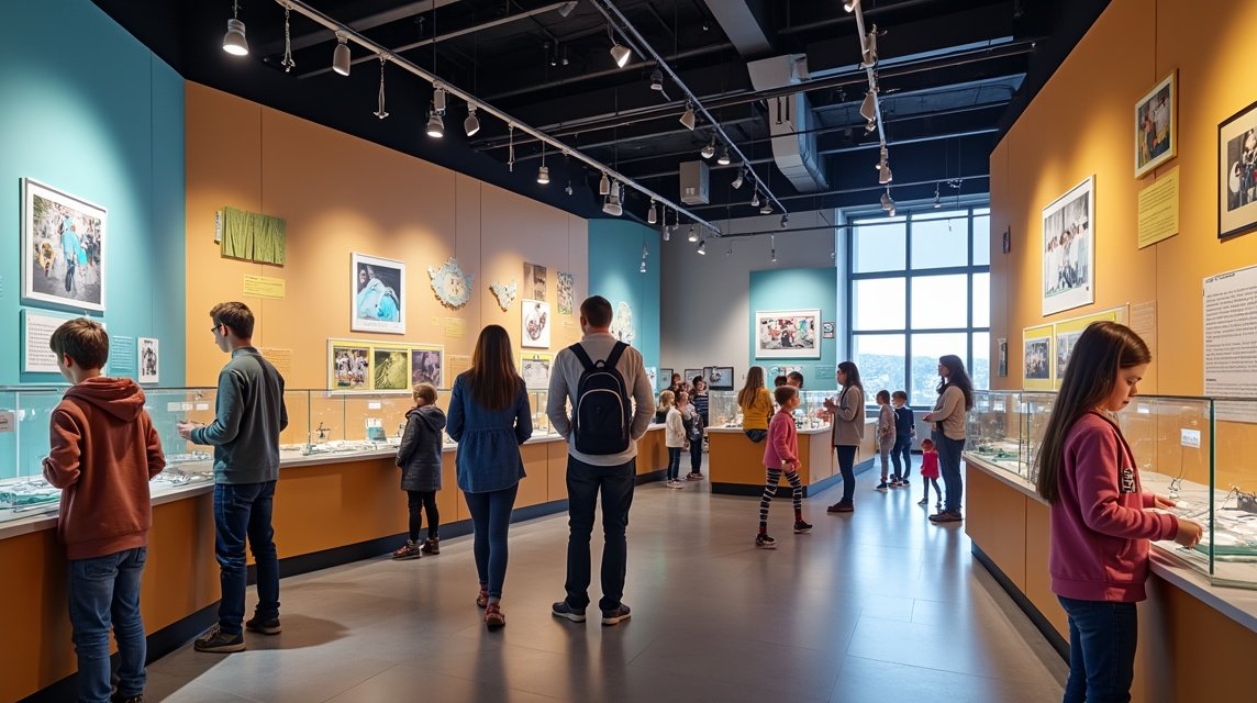 Látogatók az Arendal Vitensenteret Sørlandet tudományos központjában