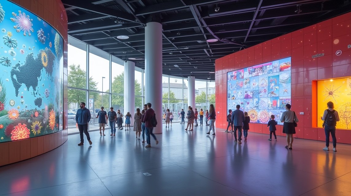 Látogatók a Bergen VilVite tudományos központjában interaktív kiállításon.