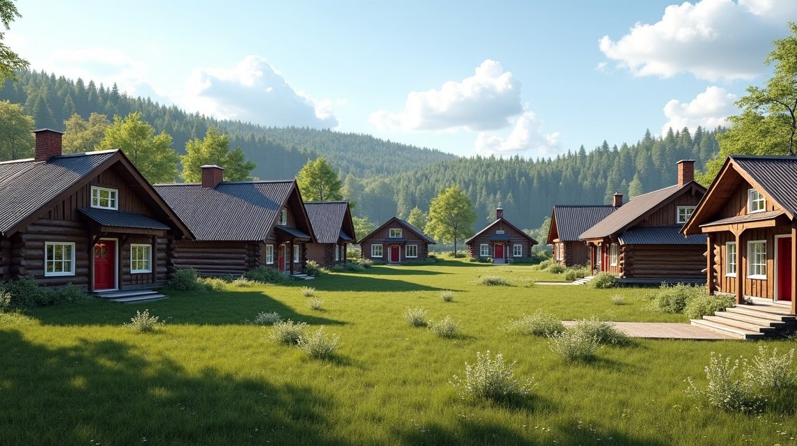 Bodøsjøen Szabadtéri Múzeum, eredeti tengerparti házak és természet