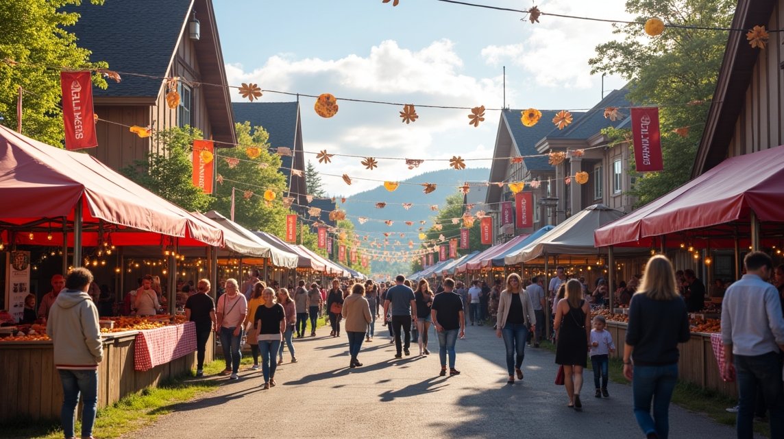 Elverum látnivalók - Az Elverumi napok vásár 1 Elverumi Napok vásár: látogatók a kézműves sátrak között.