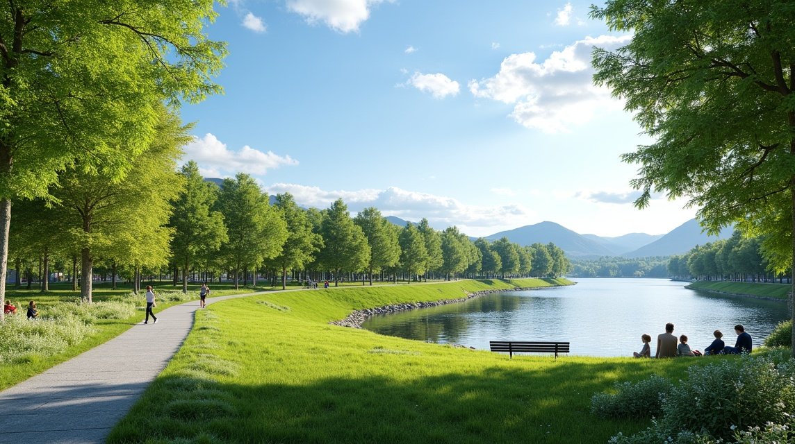 Bakkestranda park, Skien: zöld pihenőhely és tengerparti sétány