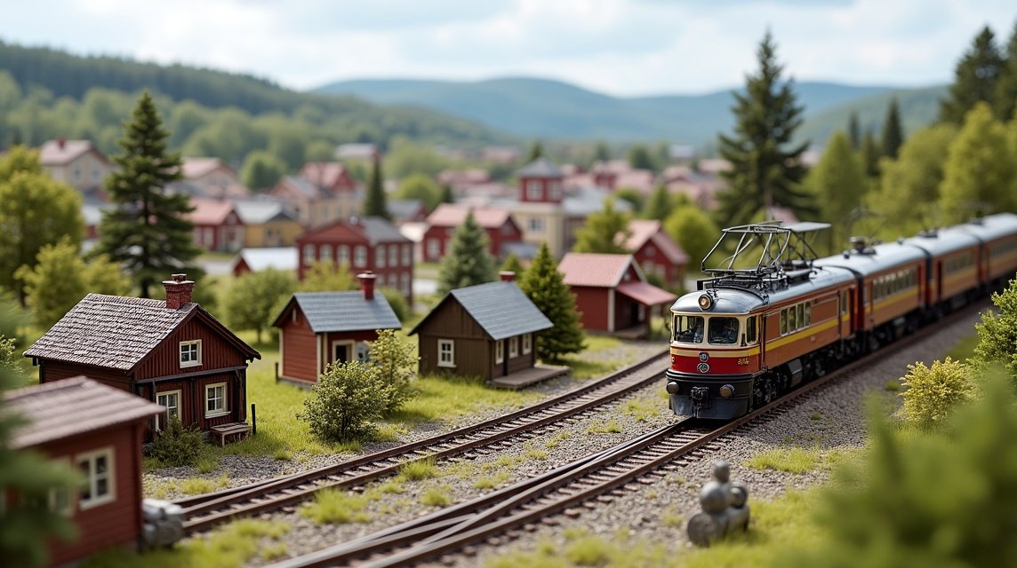 Modellvasút kép a Fredrikstad Gamlebyen Modelljernbanesenterből