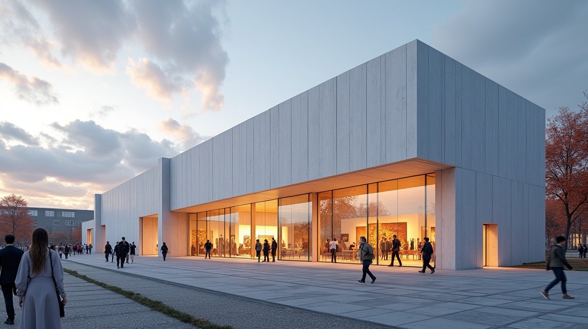 Az új Nemzeti Múzeum felülnézetből, emberek látogatják a kiállítást.