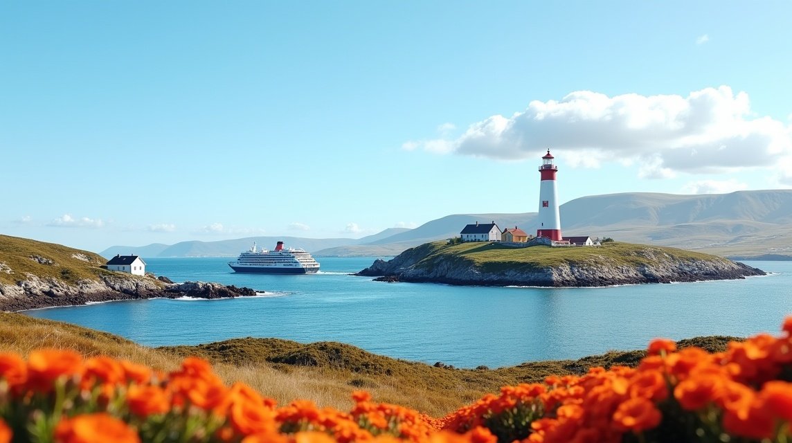 Jomfruland sziget világtornya Porsgrunn mellett, komp járattal elérhető.