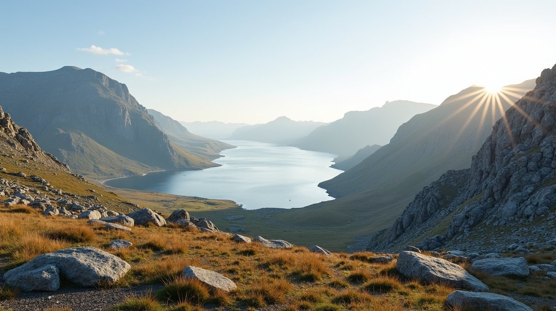 Panoráma a Lysebotn fjordról Norvégiában, a Kjeragbolten túra közelében.
