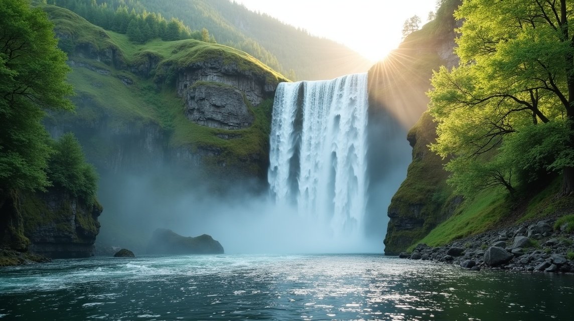 Mardalsfossen vízesés Molde közelében Norvégiában, gyönyörű tájban.