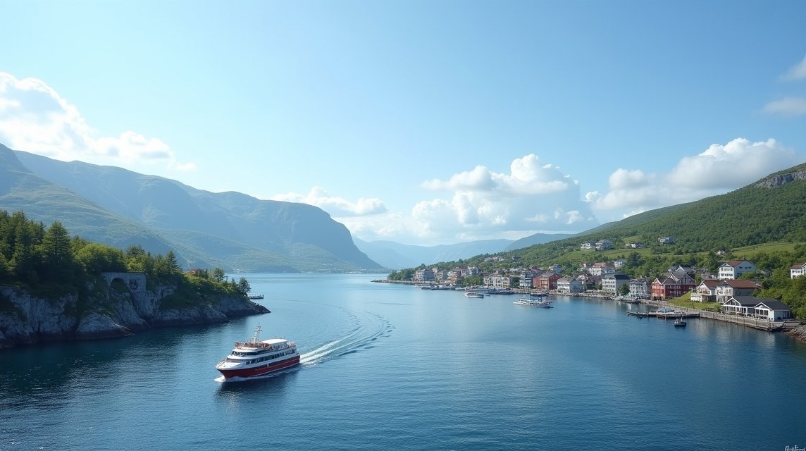 Hajóút Sandnes és Stavanger között a gyönyörű fjordokban