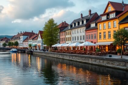 Drammen folyóparti éttermek, hangulatos teraszokkal és helyi ételekkel.