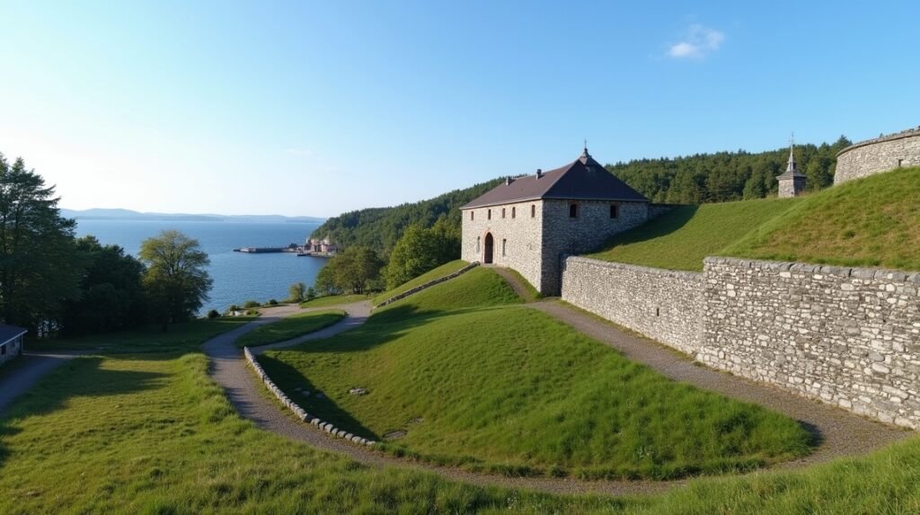 Kongsten erőd Fredrikstad panorámás kilátással a fjordra