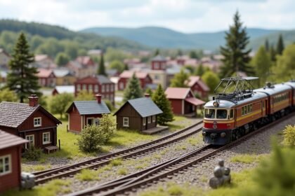 Modellvasút kép a Fredrikstad Gamlebyen Modelljernbanesenterből