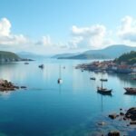 Fredrikstad látványos fjordja és Hvaler szigetei hajókkal.