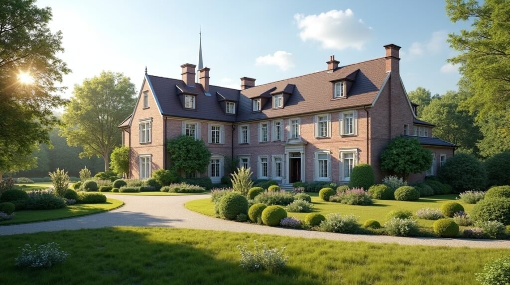 Elingaard Herregård kúria Fredrikstadban, gyönyörű kerttel és történelmi épülettel.