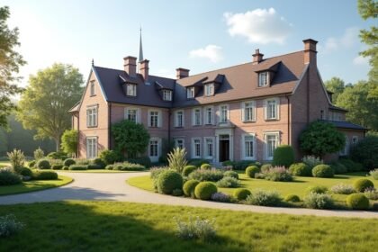 Elingaard Herregård kúria Fredrikstadban, gyönyörű kerttel és történelmi épülettel.