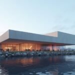 Kilden Előadóművészeti Központ tengerparti épülete Kristiansandban.