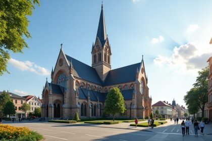 Kristiansand Katedrális impozáns épülete a város szívében.