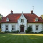 A Gimle Gård kastély gyönyörű homlokzata Kristiansandban