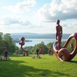Ekebergparken szoborpark Oslo panorámával és szobrokkal