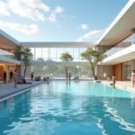 Aquarama fürdő és spa Kristiansandban, relaxáló medence látványa